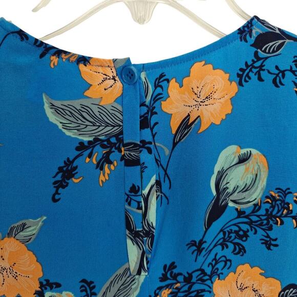 Diane von Furstenberg Floral Silk Top Size Small Multicolor Sleeveless Summer - Picture 6 of 8